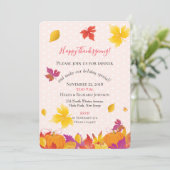 Invitation Thanksgiving Holiday Maple Feuilles Aquarelle (Debout devant)