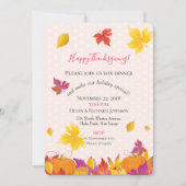 Invitation Thanksgiving Holiday Maple Feuilles Aquarelle (Devant)