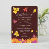 Invitation Thanksgiving Holiday Maple Feuilles Aquarelle (Debout devant)