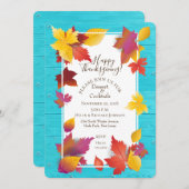 Invitation Thanksgiving Holiday Maple Feuilles Aquarelle (Devant / Derrière)