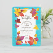 Invitation Thanksgiving Holiday Maple Feuilles Aquarelle (Debout devant)