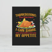 Invitation Thanksgiving Le seul repas (Debout devant)