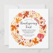 Invitation Thanksgiving Leaf d'automne (Devant)