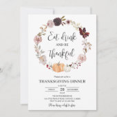 Invitation Thanksgiving minimaliste (Devant)