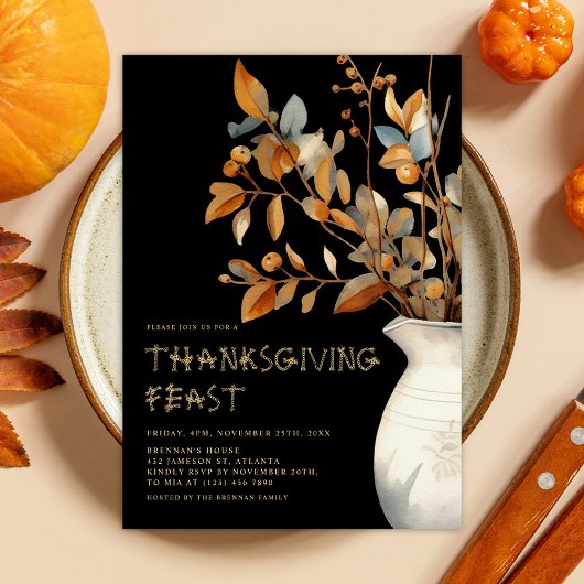 Invitation Thanksgiving Moderne Élégant Amical Automne