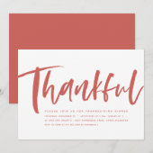 Invitation Thanksgiving moderne orangé (Devant / Derrière)