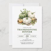 Invitation Thanksgiving Moderne Russe Citrouilles d'aquarelle (Devant)