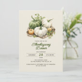 Invitation Thanksgiving Moderne Russe Citrouilles d'aquarelle (Debout devant)