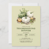 Invitation Thanksgiving Moderne Russe Citrouilles d'aquarelle (Devant)