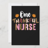 Invitation Thanksgiving One Thankful Nurse Leopard Fall Groov (Devant)