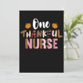 Invitation Thanksgiving One Thankful Nurse Leopard Fall Groov (Debout devant)