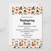 Invitation Thanksgiving Pèlerins Harvest Dîner Motif Invit (Dos)