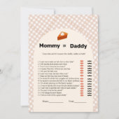 Invitation Thanksgiving pie bébé trait de baby shower jeu Car (Devant)