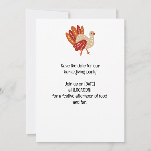 Invitation Thanksgiving pour les Amoureux de les chats avec C (Dos)