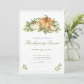 Invitation Thanksgiving Pumpkin Leaves Dinner (Debout devant)