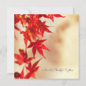 Invitation Thanksgiving Red Autumn quitte le Modèle frontalie (Dos)