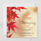 Invitation Thanksgiving Red Autumn quitte le Modèle frontalie (Devant)
