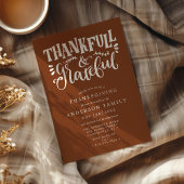 Invitation Thanksgiving Thankful & Grateful Dinner Automne
