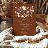 Invitation Thanksgiving Thankful & Grateful Dinner Automne