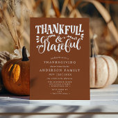 Invitation Thanksgiving Thankful & Grateful Dinner Automne