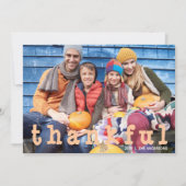 Invitation Thanksgiving Thankful Orange rayé (Devant)