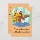 Invitation Thanksgiving Turquie (Devant / Derrière)