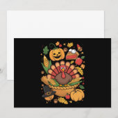 Invitation Thanksgiving Turquie Thanksgiving Pie Fall Famille (Devant / Derrière)