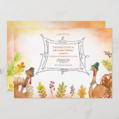 Invitation Thanksgiving Twins fête d'anniversaire (Devant / Derrière)