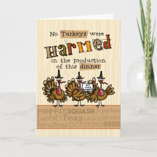 Invitation Thanksgiving Vegetariens à Diner Invite (Devant)