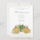 Invitation Thanksgiving Watercolor Gourds Custom (Devant)