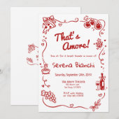 Invitation That’s Amore Italian Doodle bridal shower  (Devant / Derrière)