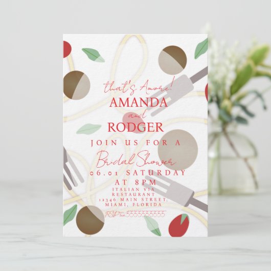 Invitation That’s Amore Italian Pasta Wedding (Debout devant)