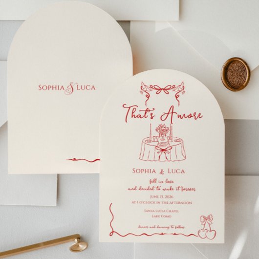 Invitation That’s Amore Italian Whimsical hand drawn Wedding
