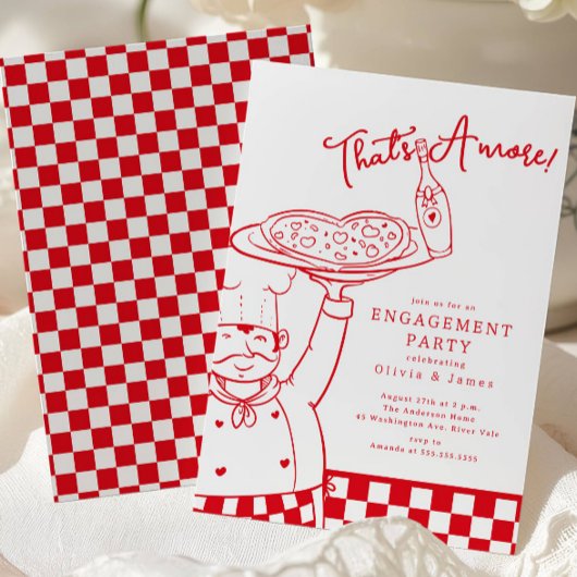 Invitation That’s Amore Pizza Engagement Party Invite