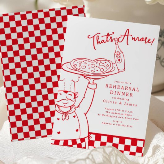 Invitation That’s Amore Pizza Rehearsal Dinner Invite