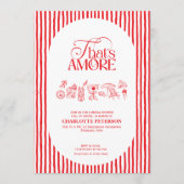 Invitation That’s Amore Red stripes Bridal Shower invite (Devant)