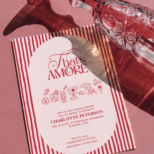 Invitation That’s Amore Red stripes Bridal Shower invite
