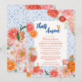 Invitation Thats amore bleu méditerranéen tuiles nuptiale dou (Devant / Derrière)