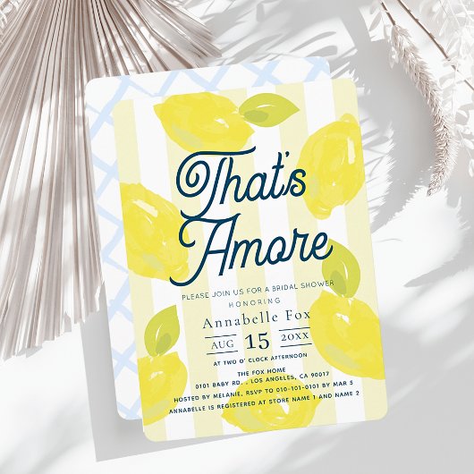 Invitation That's Amore Hand-Painted Lemon Bridal Shower