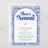 Invitation That's Amore Italian Blue Tile Retro Bridal Shower (Devant)