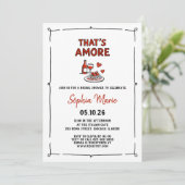 Invitation That's Amore Italian Bridal Shower Whimsical Red (Debout devant)
