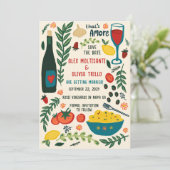 Invitation That's Amore Italian Food SAVE THE DATE Engagement (Debout devant)