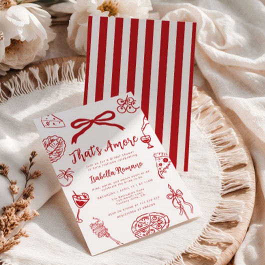 Invitation That's Amore Italian Hand drawn Bridal Shower