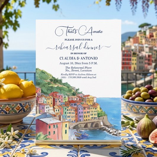 Invitation That's Amore Italian Riviera Rehearsal Dinner