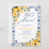 Invitation Thats Amore Lemon Blue Tile Italian Bridal Shower  (Devant)