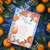 Invitation Thats amore mediterranean blue tiles bridal shower