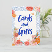 Invitation Thats amore mediterranean blue tiles bridal shower (Debout devant)