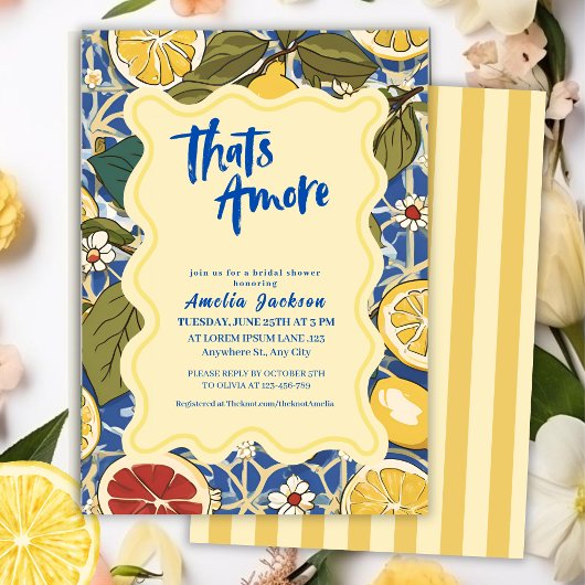 Invitation Thats amore mediterraneen citron nuptiale douche
