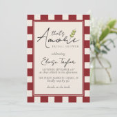 Invitation That's Amore Red Checkered Bridal Shower  (Debout devant)