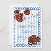 Invitation That's amore tomato blue Italian bridal shower (Devant)